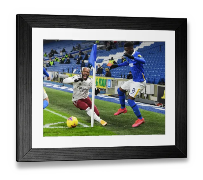 Framed Print : Brighton & Hove Albion vs. Arsenal: Lacazette Fouls Bissouma in Empty American Express Community Stadium - Premier League Clash (December 2020) Framed Print : Brighton & Hove Albion vs. Arsenal: Lacazette Fouls Bissouma in Empty American Express Community Stadium - Premier League Clash (December 2020)