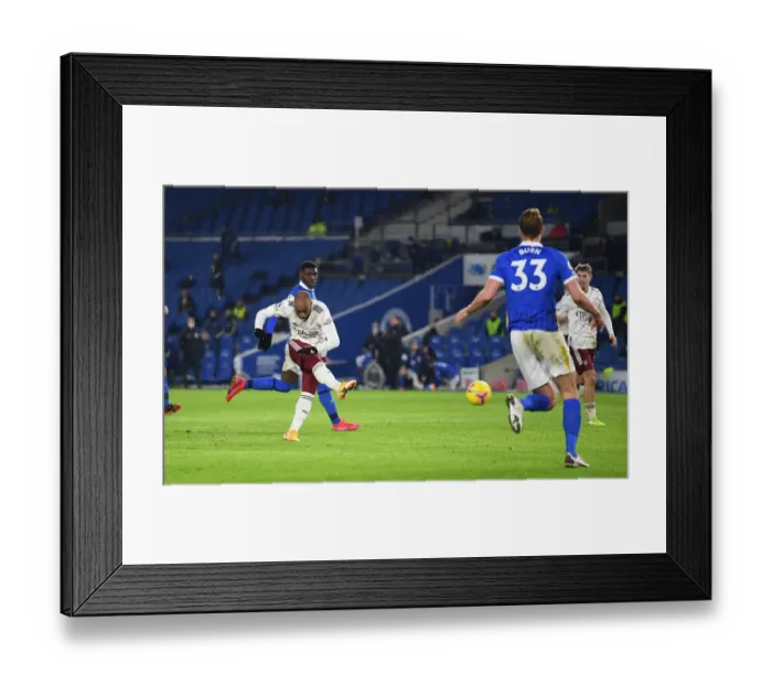 Framed Print : Alexandre Lacazette Scores: Arsenal's Premier League Victory Over Brighton (December 2020)