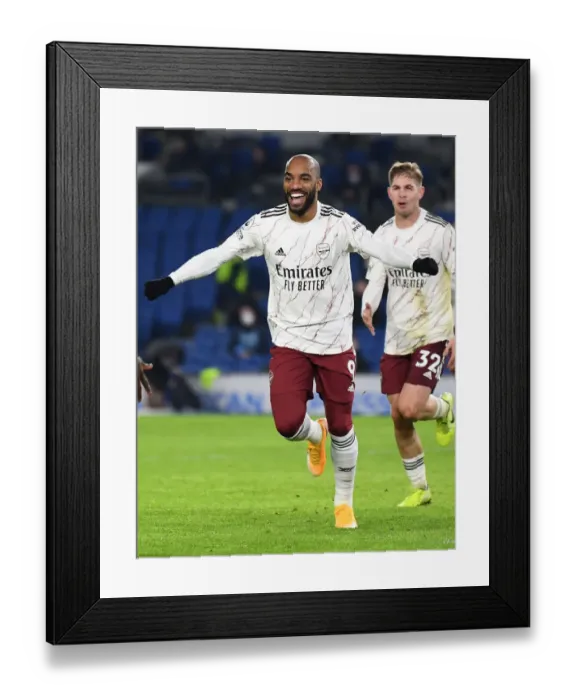 Framed Print : Alexandre Lacazette Scores: Arsenal's Thrilling Goal Against Brighton & Hove Albion (Premier League 2020-21) Framed Print : Alexandre Lacazette Scores: Arsenal's Thrilling Goal Against Brighton & Hove Albion (Premier League 2020-21)