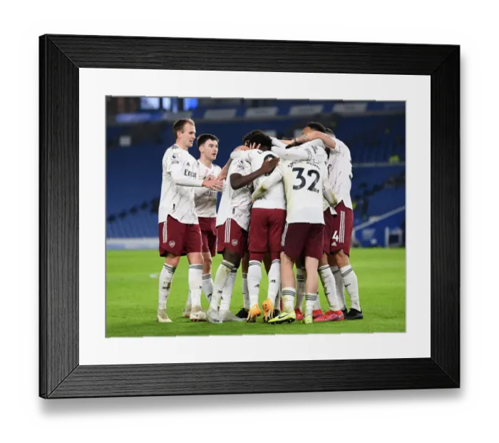 Framed Print : Alexandre Lacazette's Goal: Arsenal's Victory at Brighton & Hove Albion (Premier League 2020-21)