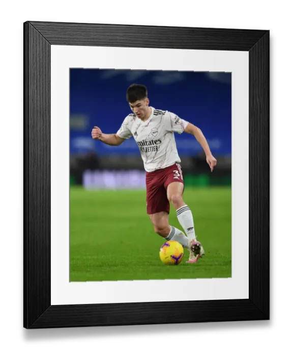 Framed Print : Arsenal's Kieran Tierney in Action: Brighton & Hove Albion vs Arsenal (Premier League 2020-21)