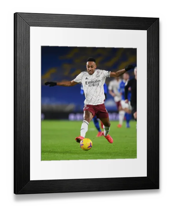 Framed Print : Aubameyang Leads Arsenal Against Brighton in Premier League Clash (2020-21)