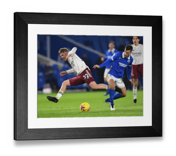 Framed Print : Smith Rowe vs Veltman: A Premier League Showdown - Arsenal vs Brighton