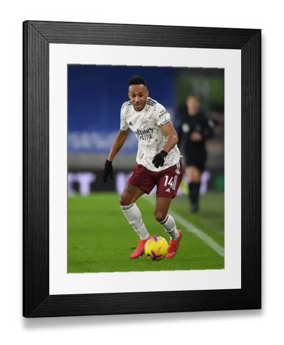 Framed Print : Aubameyang in Action: Arsenal vs. Brighton & Hove Albion, Premier League 2020-21