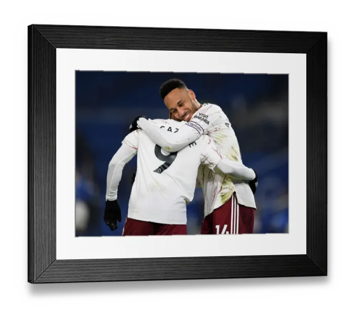 Framed Print : Arsenal's Lacazette and Aubameyang: A Deadly Duo Celebrates Goal Scoring Success Against Brighton & Hove Albion Framed Print : Arsenal's Lacazette and Aubameyang: A Deadly Duo Celebrates Goal Scoring Success Against Brighton & Hove Albion