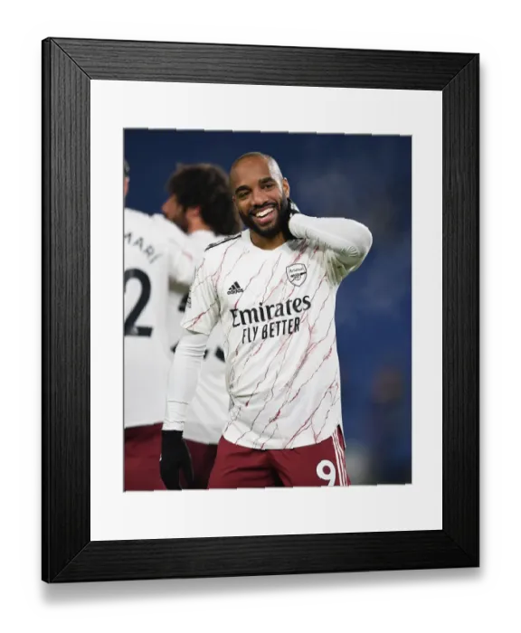 Framed Print : Alexandre Lacazette Scores the Winner: Arsenal Edge Past Brighton in Premier League 2020-21