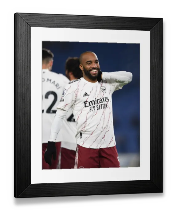 Framed Print : Alexandre Lacazette Scores: Brighton & Hove Albion vs. Arsenal, Premier League 2020-21