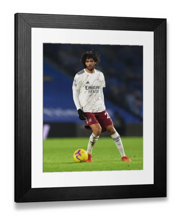 Framed Print : Arsenal's Mohamed Elneny in Action against Brighton & Hove Albion - Premier League 2020-21
