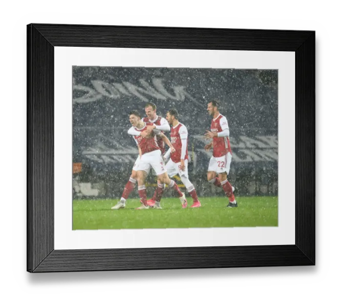 Framed Print : Kieran Tierney Scores First Arsenal Goal: Arsenal's Victory Over West Bromwich Albion in Premier League 2020-21