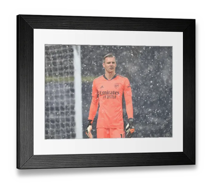 Framed Print : Arsenal's Bernd Leno in Action: West Bromwich Albion vs Arsenal, Premier League 2020-21
