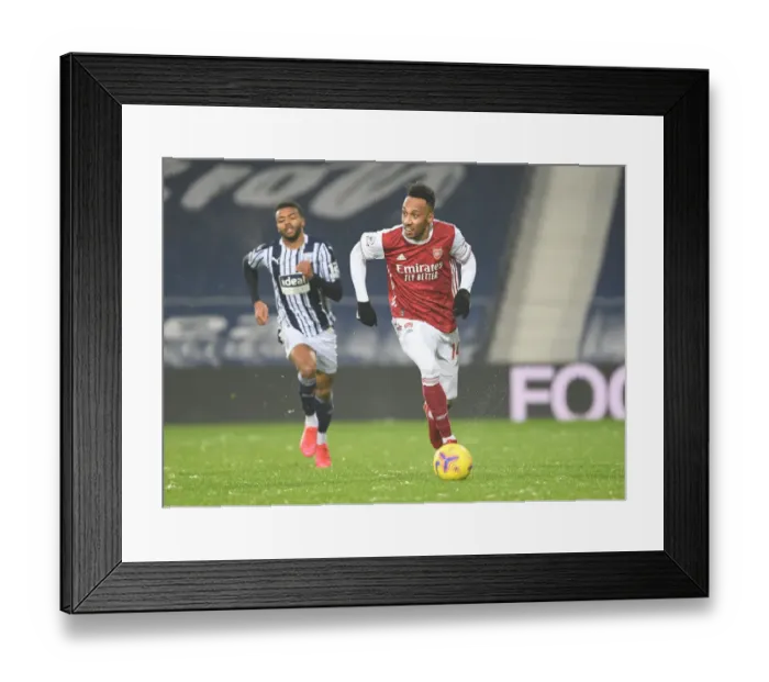 Framed Print : Aubameyang's Brilliant Performance: Arsenal's Victory over West Bromwich Albion (2020-21) Framed Print : Aubameyang's Brilliant Performance: Arsenal's Victory over West Bromwich Albion (2020-21)