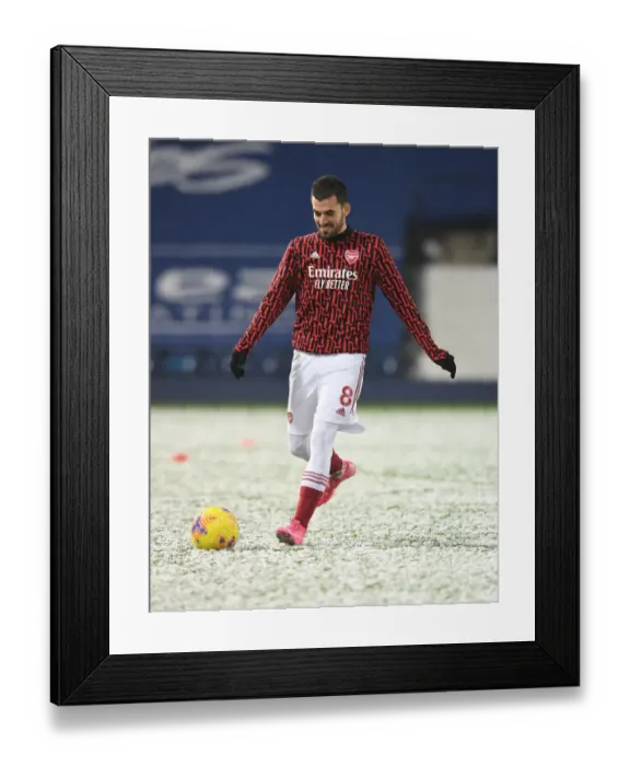 Framed Print : Arsenal's Dani Ceballos Prepares for West Bromwich Albion Clash in Premier League (January 2021)