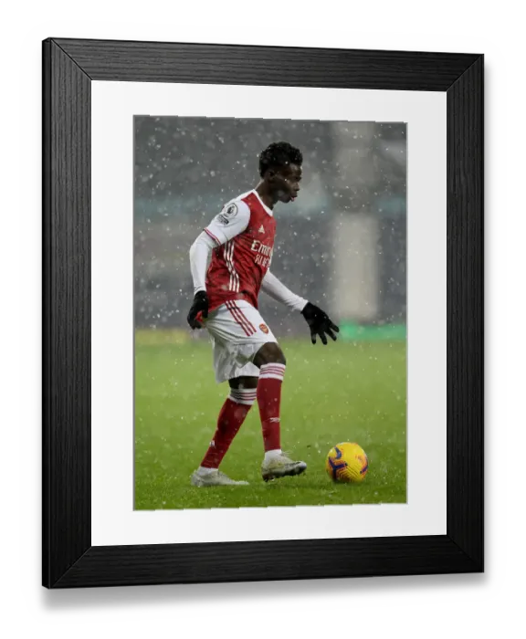Framed Print : Arsenal's Bukayo Saka in Action against West Bromwich Albion - Premier League 2020-21