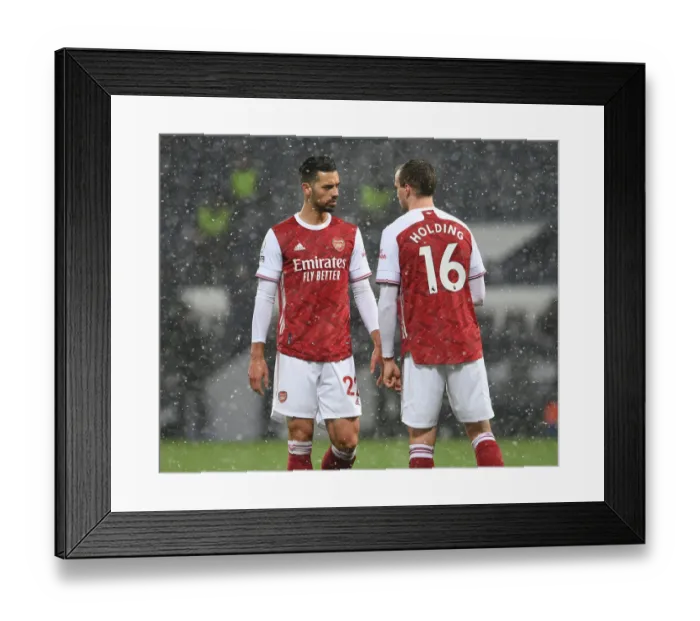 Framed Print : Mari and Holding in Action: Arsenal's Defensive Duo at The Hawthorns (2020-21) Framed Print : Mari and Holding in Action: Arsenal's Defensive Duo at The Hawthorns (2020-21)