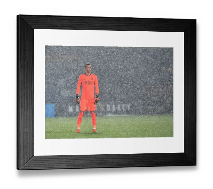 Framed Print : Arsenal's Bernd Leno in Action: West Bromwich Albion vs Arsenal, Premier League 2020-21