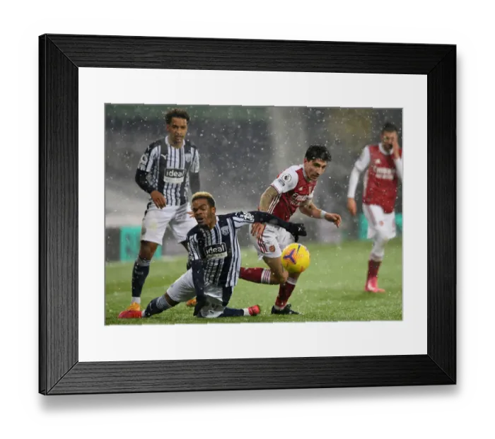 Framed Print : Bellerin vs. Diangana: A Premier League Battle at The Hawthorns