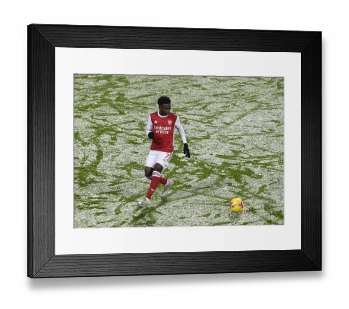 Framed Print : Bukayo Saka in Action: Arsenal's Star Performance vs. West Bromwich Albion (2020-21 Premier League)