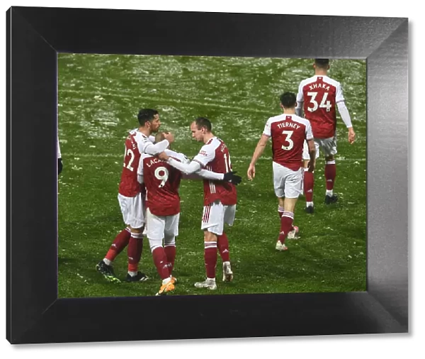 Alexandre Lacazette's Triumphant Goal Celebration: Arsenal's 3rd vs West Bromwich Albion (Premier League 2020-21)