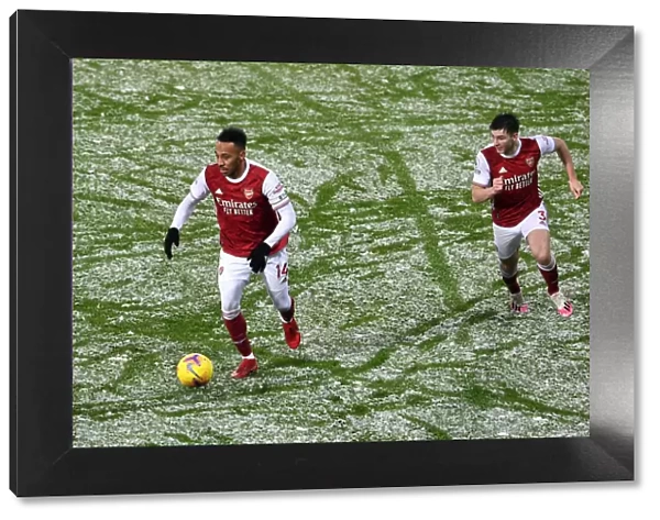 Arsenal's Aubameyang and Tierney in Action against West Bromwich Albion (2020-21)
