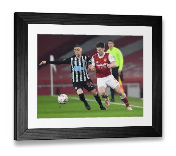 Framed Print : FA Cup Showdown: Tierney vs Almiron Duel at Empty Emirates Stadium - Arsenal vs Newcastle United Framed Print : FA Cup Showdown: Tierney vs Almiron Duel at Empty Emirates Stadium - Arsenal vs Newcastle United