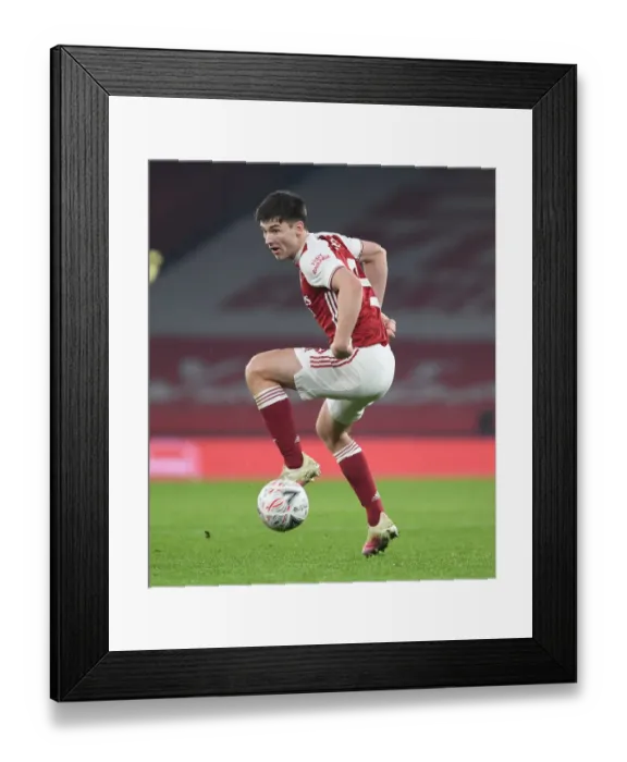 Framed Print : Arsenal's Kieran Tierney in FA Cup Action: Arsenal vs Newcastle United (2020-21)