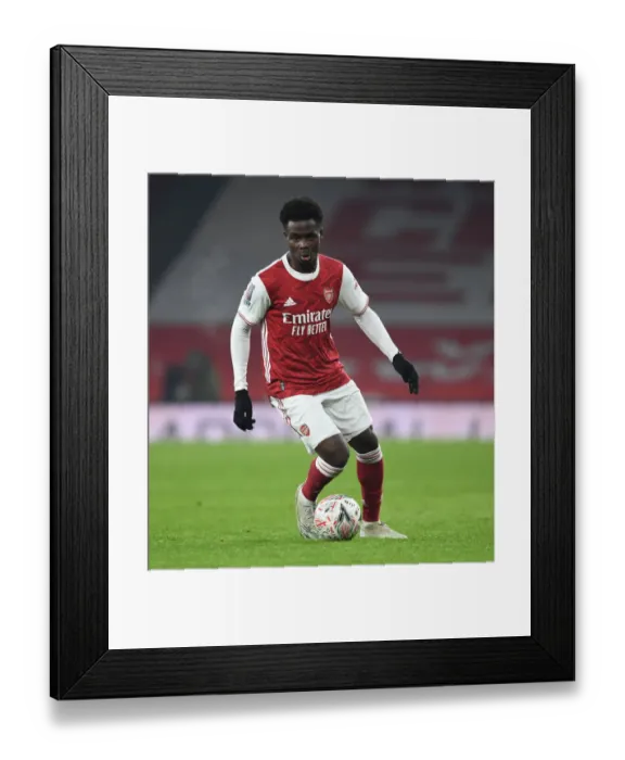 Framed Print : Arsenal's Bukayo Saka in FA Cup Action: Arsenal vs Newcastle United (2020-21)