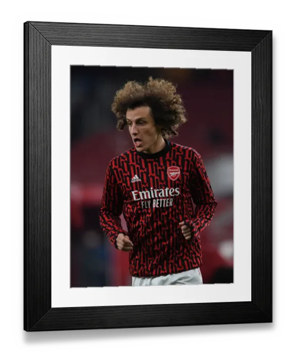 Framed Print : Arsenal's David Luiz Warming Up Ahead of Arsenal v Newcastle United FA Cup Clash