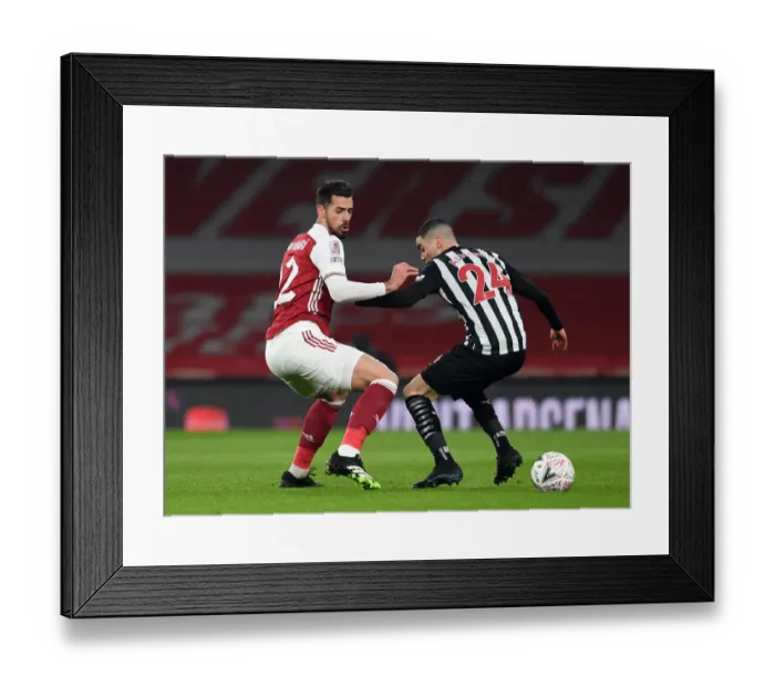 Framed Print : Arsenal vs Newcastle United: Pablo Mari Faces Off Against Miguel Almiron in FA Cup Clash Framed Print : Arsenal vs Newcastle United: Pablo Mari Faces Off Against Miguel Almiron in FA Cup Clash