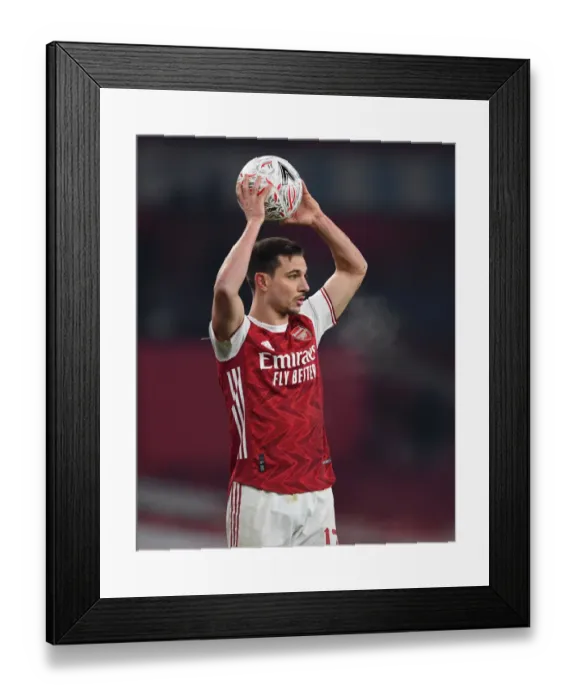 Framed Print : Intense Performance: Cedric Soares Sparks Arsenal's FA Cup Victory Over Newcastle United