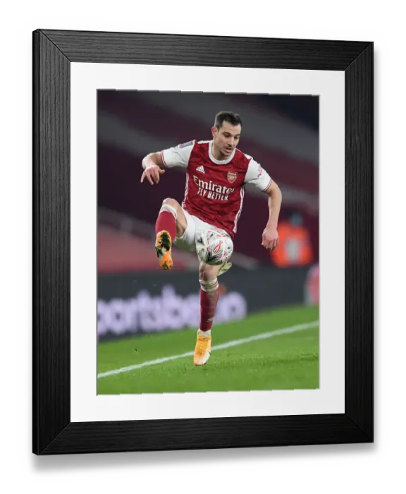 Framed Print : Intense Battle: Cedric Soares vs Newcastle United - Arsenal's FA Cup Third Round Showdown