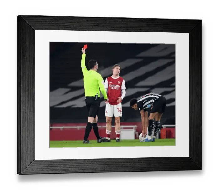 Framed Print : Arsenal's Emile Smith Rowe Red-Carded in FA Cup Clash Against Newcastle United Framed Print : Arsenal's Emile Smith Rowe Red-Carded in FA Cup Clash Against Newcastle United