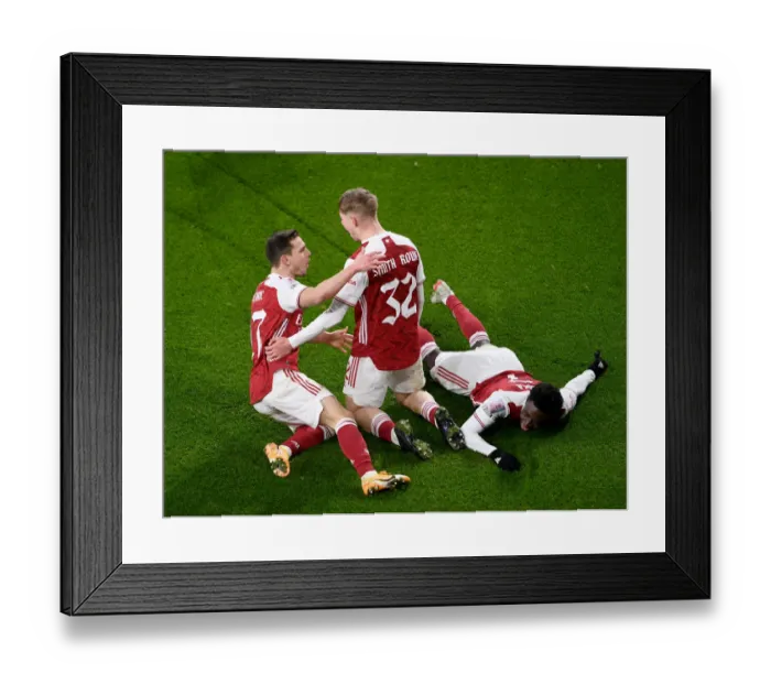 Framed Print : Emile Smith Rowe Scores First Goal: Arsenal's FA Cup Victory Over Newcastle United