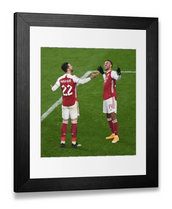 Framed Print : Arsenal's Aubameyang Scores Second Goal Against Newcastle United in FA Cup Third Round