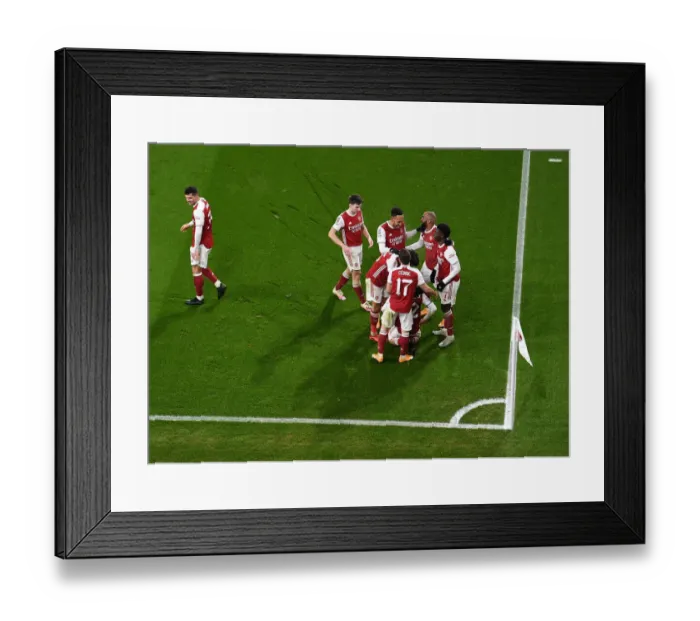Framed Print : Arsenal Celebrate Emile Smith Rowe's Goal Against Newcastle United in FA Cup Third Round