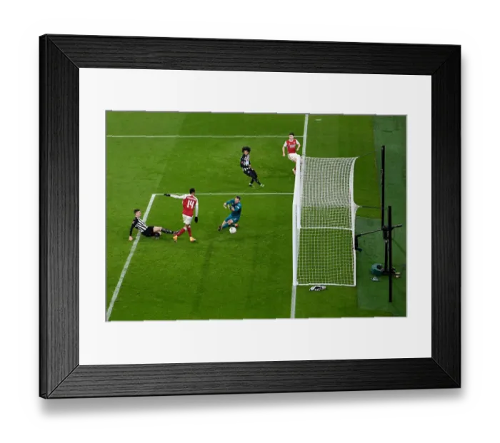 Framed Print : Arsenal's Aubameyang Scores Second Goal vs. Newcastle United in FA Cup Third Round