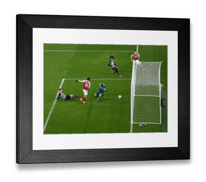 Framed Print : Arsenal's Aubameyang Scores in FA Cup Victory over Newcastle Framed Print : Arsenal's Aubameyang Scores in FA Cup Victory over Newcastle
