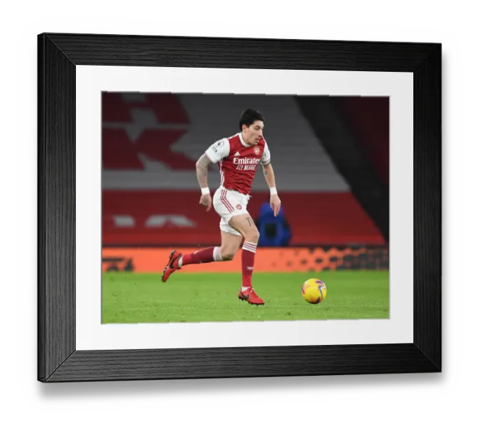 Framed Print : Arsenal's Hector Bellerin Plays at Empty Emirates Stadium in the 2020-21 Premier League Match Against Crystal Palace