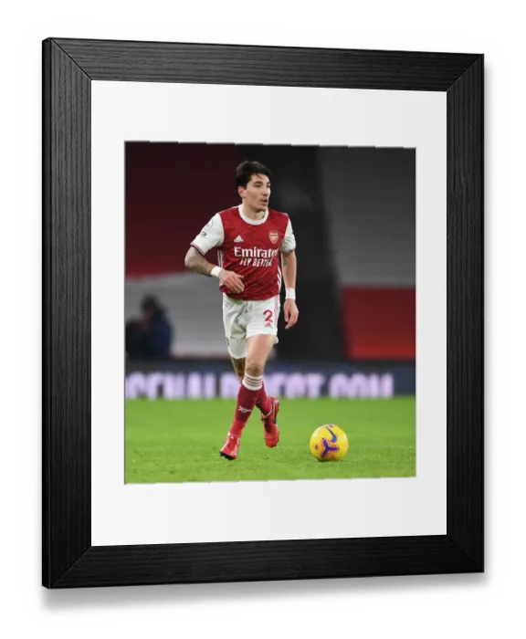 Framed Print : Arsenal's Hector Bellerin Plays at Empty Emirates Stadium in Premier League Match Against Crystal Palace, 2020-21