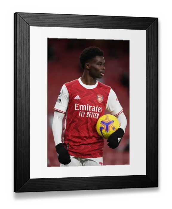 Framed Print : Bukayo Saka's Brilliant Performance at Empty Emirates: Arsenal vs Crystal Palace (2020-21)