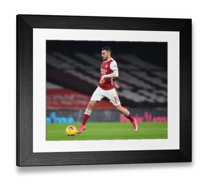 Framed Print : Arsenal's Dani Ceballos in Action at Empty Emirates Stadium Against Crystal Palace (Premier League 2021)