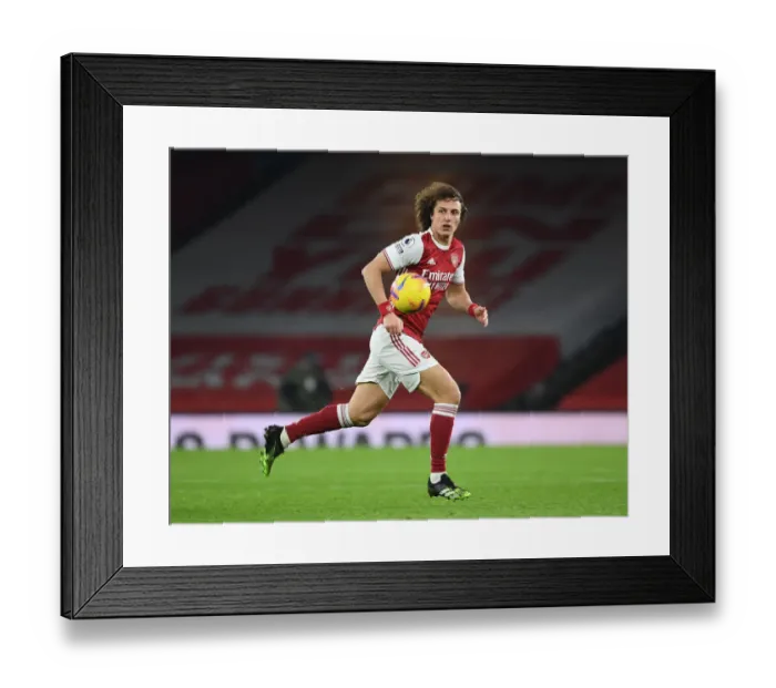 Framed Print : Arsenal's David Luiz in Action at Empty Emirates: Arsenal vs. Crystal Palace (2020-21)
