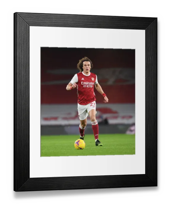 Framed Print : Arsenal's David Luiz in Action at Empty Emirates Stadium Against Crystal Palace (Premier League 2021)
