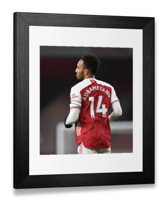 Framed Print : Arsenal's Aubameyang Scores in Empty Emirates: Arsenal vs Crystal Palace, Premier League 2021
