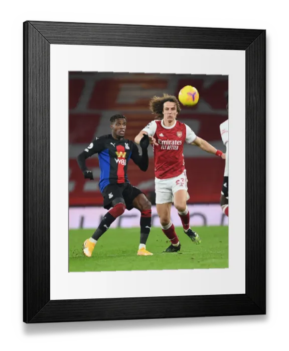 Framed Print : Arsenal vs Crystal Palace: David Luiz vs Wilfred Zaha Clash in Empty Emirates Stadium, Premier League 2020-21