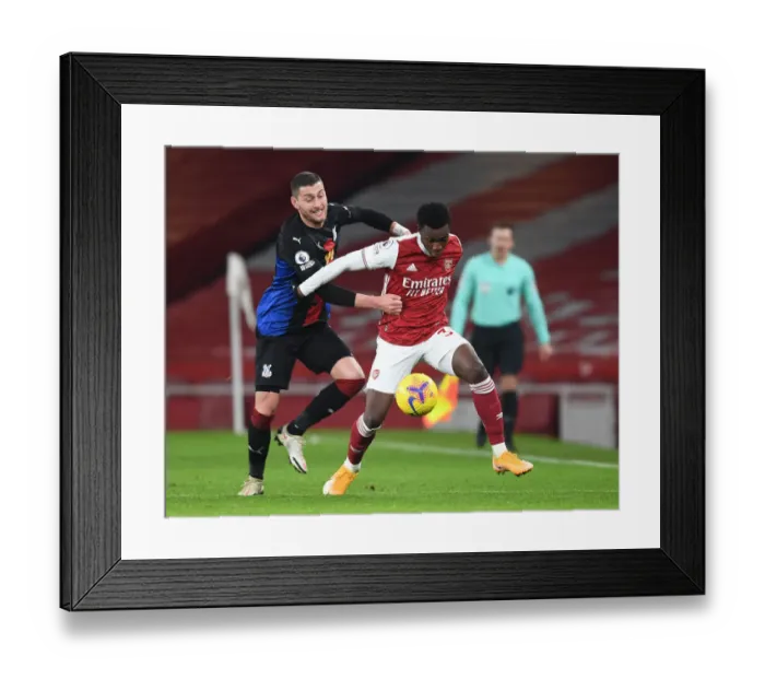 Framed Print : Nketiah vs Ward: Empty Emirates Clash - Arsenal vs Crystal Palace, Premier League 2020-21