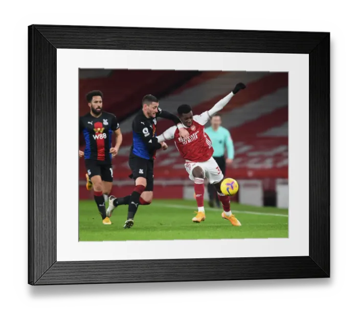 Framed Print : Empty Emirates Rivalry: Nketiah vs Ward - Arsenal vs Crystal Palace, Premier League 2020-21