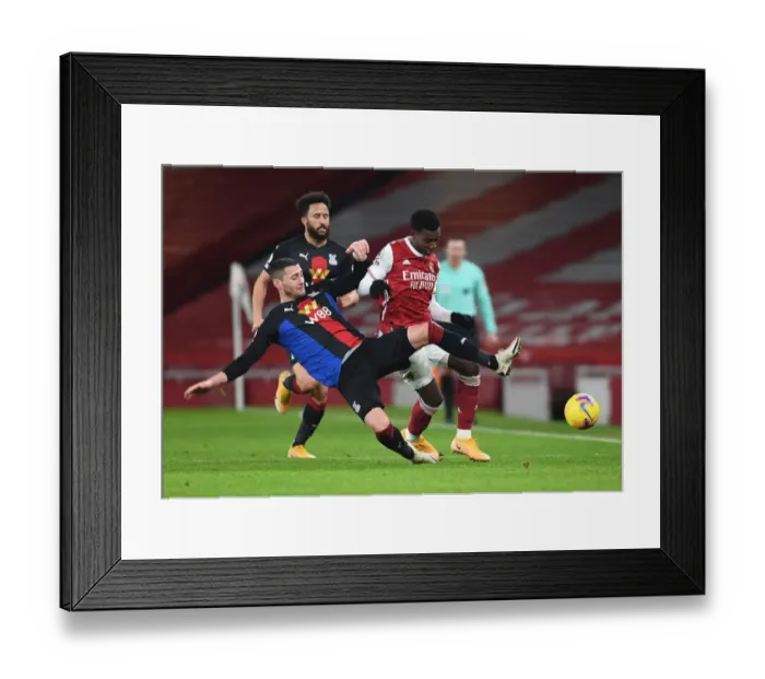 Framed Print : Nketiah vs Ward: Battle at Empty Emirates - Arsenal vs Crystal Palace, Premier League 2020-21