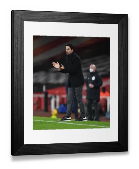 Framed Print : Arsenal's Mikel Arteta at Emirates Stadium: Arsenal v Crystal Palace, Premier League 2021 (Behind Closed Doors) Framed Print : Arsenal's Mikel Arteta at Emirates Stadium: Arsenal v Crystal Palace, Premier League 2021 (Behind Closed Doors)