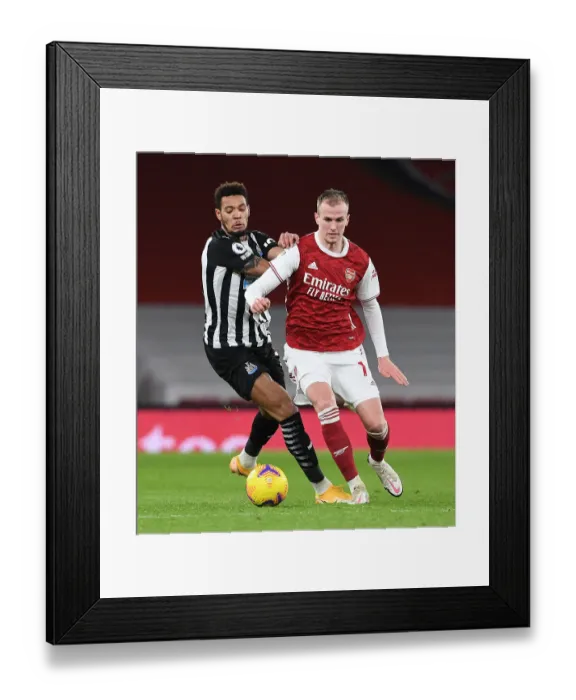 Framed Print : Arsenal vs Newcastle United: Rob Holding Holds Off Joelinton in Empty Emirates Stadium, Premier League 2020-21 Framed Print : Arsenal vs Newcastle United: Rob Holding Holds Off Joelinton in Empty Emirates Stadium, Premier League 2020-21