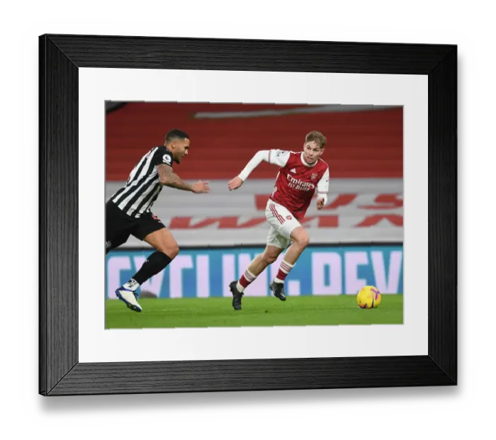Framed Print : Battle at Empty Emirates: Emile Smith Rowe vs Jamaal Lascelles - Arsenal vs Newcastle United, Premier League (January 18, 2021) Framed Print : Battle at Empty Emirates: Emile Smith Rowe vs Jamaal Lascelles - Arsenal vs Newcastle United, Premier League (January 18, 2021)